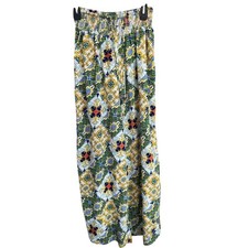 Women  s River Island Paisley Green Wide Leg Trousers Size Medium