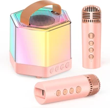 Mini Karaoke Machine for Kids - Portable Bluetooth Karaoke Speaker with 2 Wirele