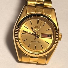 Seiko 5 4206-0510 goldfarbene automatische Day Date Damenuhr