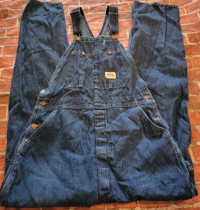 Men's Round House Made in USA Denim Overalls 36 x 32 Hemmed