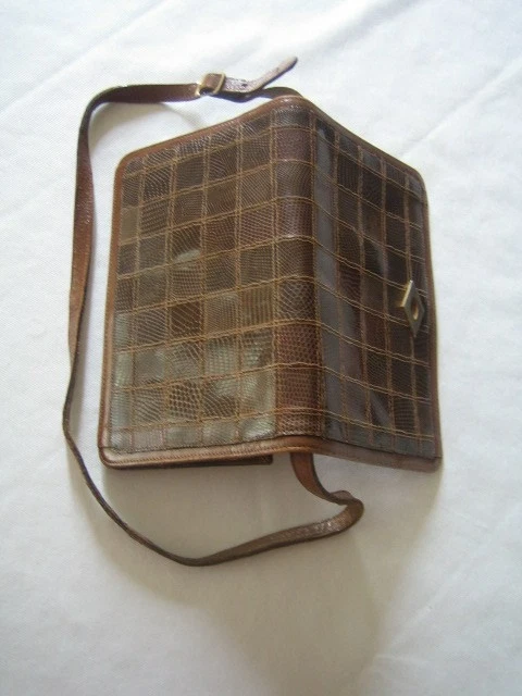 pochette sac a main femme  cuir peau lézard/serpent  vintage - Photo 2/4