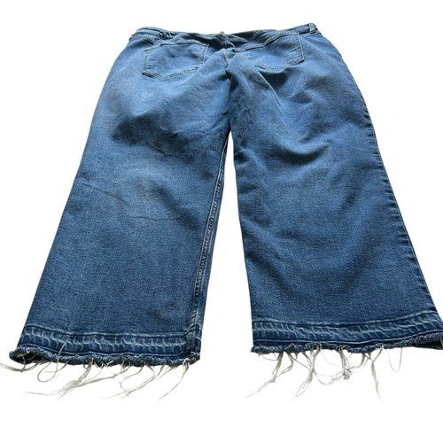 Free People We The Free Jeans Women's Blue Denim Button Fly Raw Hem Size 35 - Picture 2 of 11