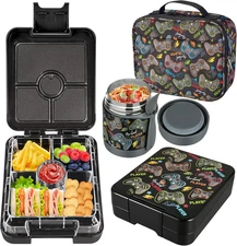 Bento Lunch Box Set for Kids with 10Oz Soup Thermo, Leak-Proof Lunch Containers 