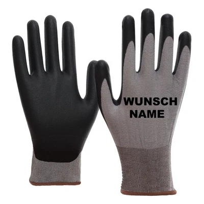 LEIKATEX Personalisierter Arbeitshandschuh – mit deinem Wunschtext! Feinstrickhandschuhe