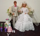 Vintage Barbie & Ken Wedding Dolls w/ Extra Wedding Accessories