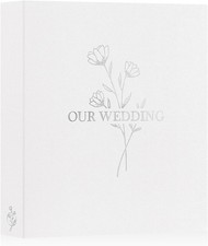 Wedding Photo Album 8x10, Each Pack holds 50 Pictures Slip in Pockets White
