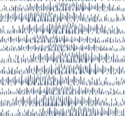 Wallpaper Designer Modern Blue on White Paint Brush Marks, 60 sq ft