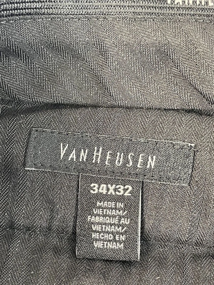 Pantalones de vestir para hombre Van Heusen frente plano verde oscuro talla 34 Foto 3 de 4