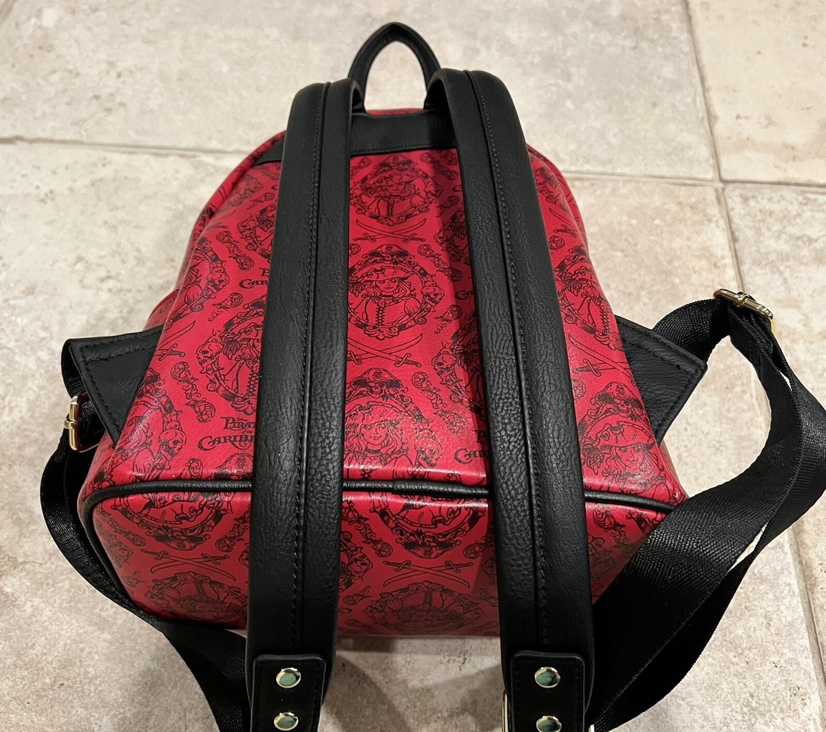 Rare Loungefly White & Red Pirates of the Caribbean Mini Backpack NEW Pirates of the Caribbean and Gold Sequin Loungefly Bags  main image 2