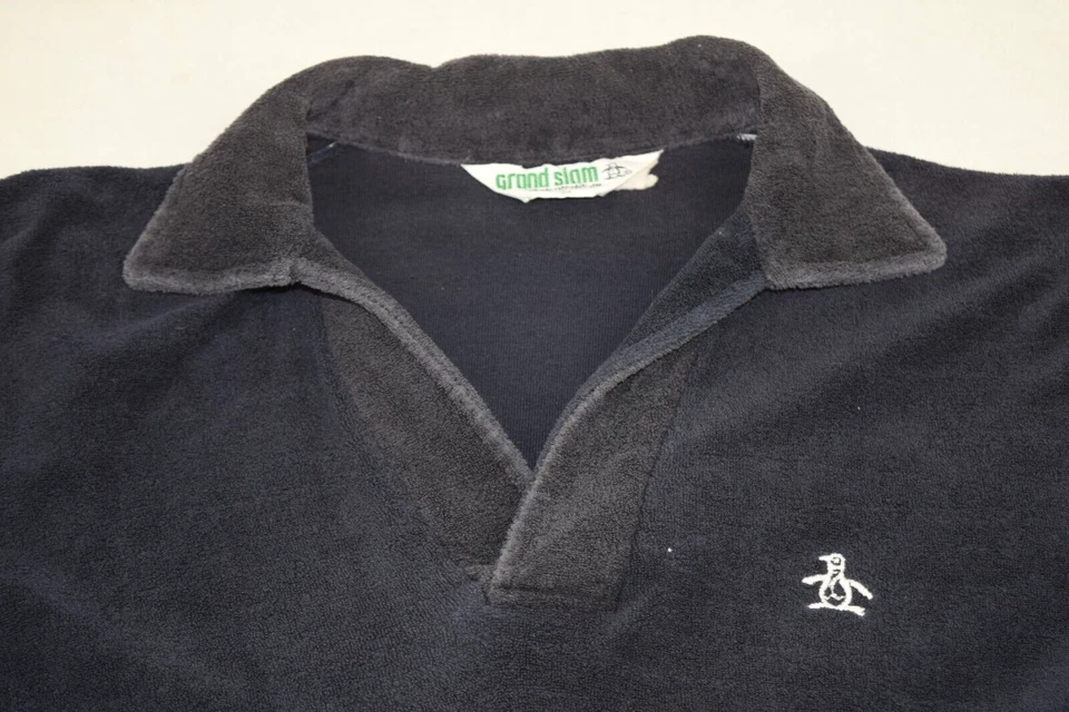 Penguin 衬衫 复古 Grand Slam Munsingwear 尺寸 XS/S 70 年代 黑色 毛圈布 — 第 3/4 张图片