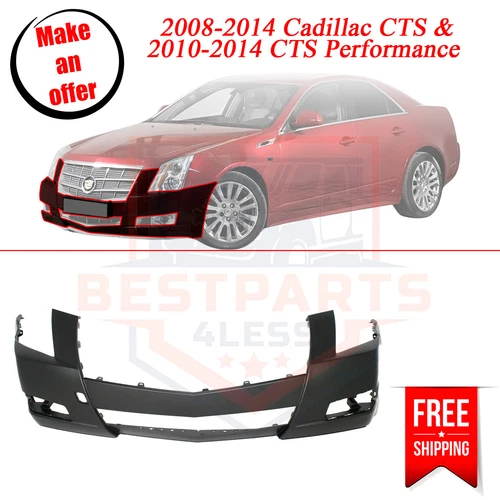 New Front Bumper Cover primed fascia replacement for 2008-2014 Cadillac CTS