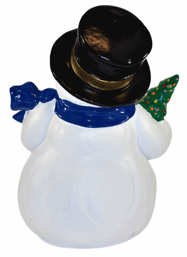 Dekofigur Winterfigur Schneemann mit Tannenbaum Figur aus Kunstharz Höhe 32 cm - Bild 5 von 5