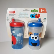 NUK Sesame Street Hard Spout Cup 10 Oz 2 Pack Elmo Cookie Monster Bite Resistant