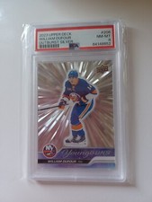 2023-24 Upper Deck William Dufour Young Guns Outburst Silver PSA 8 Nm-Mint #206