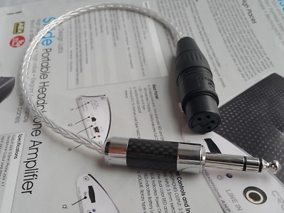 Balance 4Pin XLR OCC Silver Cable to 6.3mm Plug Audio Headphone adapter 