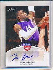 TONY WROTEN 2012 LEAF BASKETBALL AUTOGRAPH AUTO INSERT #BA-TW1