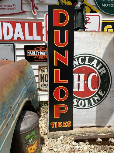 Antique Vintage Old Style Dunlop Tires Sign!