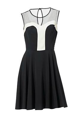 Kleid Coctail Kleid HEINE event schwarz weiß ecru kurz ausgestelt Gr 38 40 42