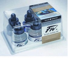 DALER-ROWNEY ARTISTS FW ACRYLIC INK SETS -  AIRBRUSHING - CHOICE OF 4 PACKS