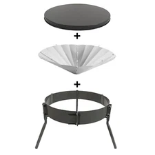 Highwild Deer Feeder 55-Gallon Barrel Kit-Steel Lid & Barrel Band &Feeder Funnel