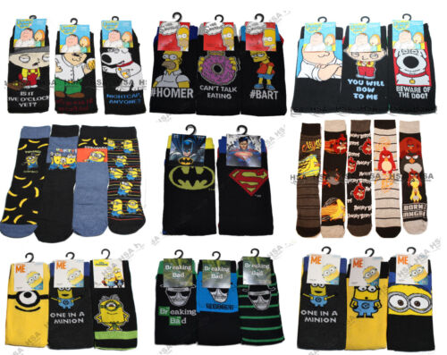 Mens official Novelty Character Cartoon Socks, Tv Show, Adults, Christmas Gift - Picture 1 of 7