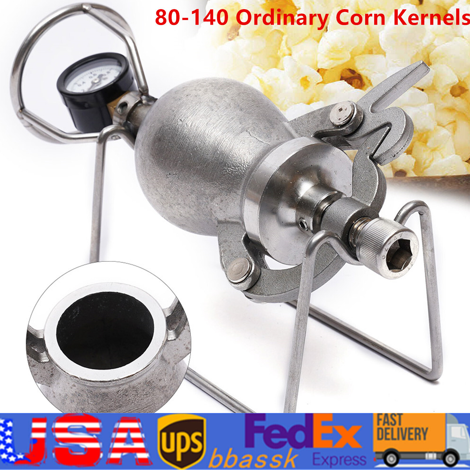 Popcorn Maker Hand-cranked Cannon Corn Popper Corn Puffing Machine Durable New