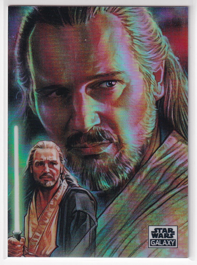 2021 Topps Stars War Chrome Galaxy Refractor Qui Gon Jinn #38