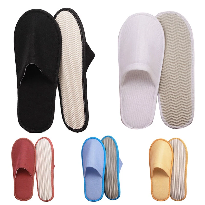 5 Pairs Disposable Slippers Closed Toe Spa Slippers Non Slip Hotel Travel Guest