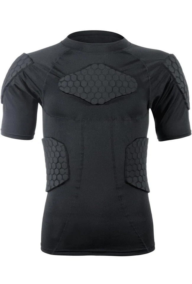 Men T-Shirt Padded Compression for Adult Football Rib Chest Protector Shirt - Image 2 of 4