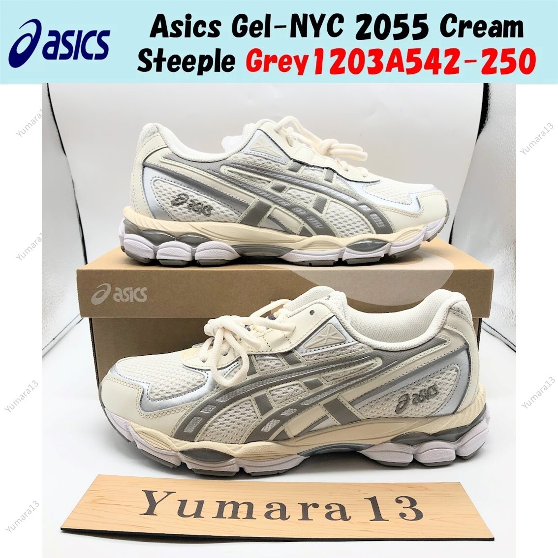 Asics Gel-NYC 2055 Cream Steeple Grey1203A542-250 Men's Size Asics Gel-NYC 2055 Cream Steeple Grey1203A542-250 Men's Size