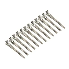 12 pcs 3.5 Inches Duck Bill Clips Round-Head Clip Silver Round-head Clips