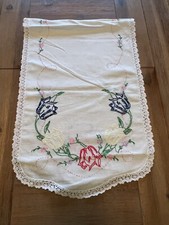Vintage Cross Stitch Table Runner Handcrafted...