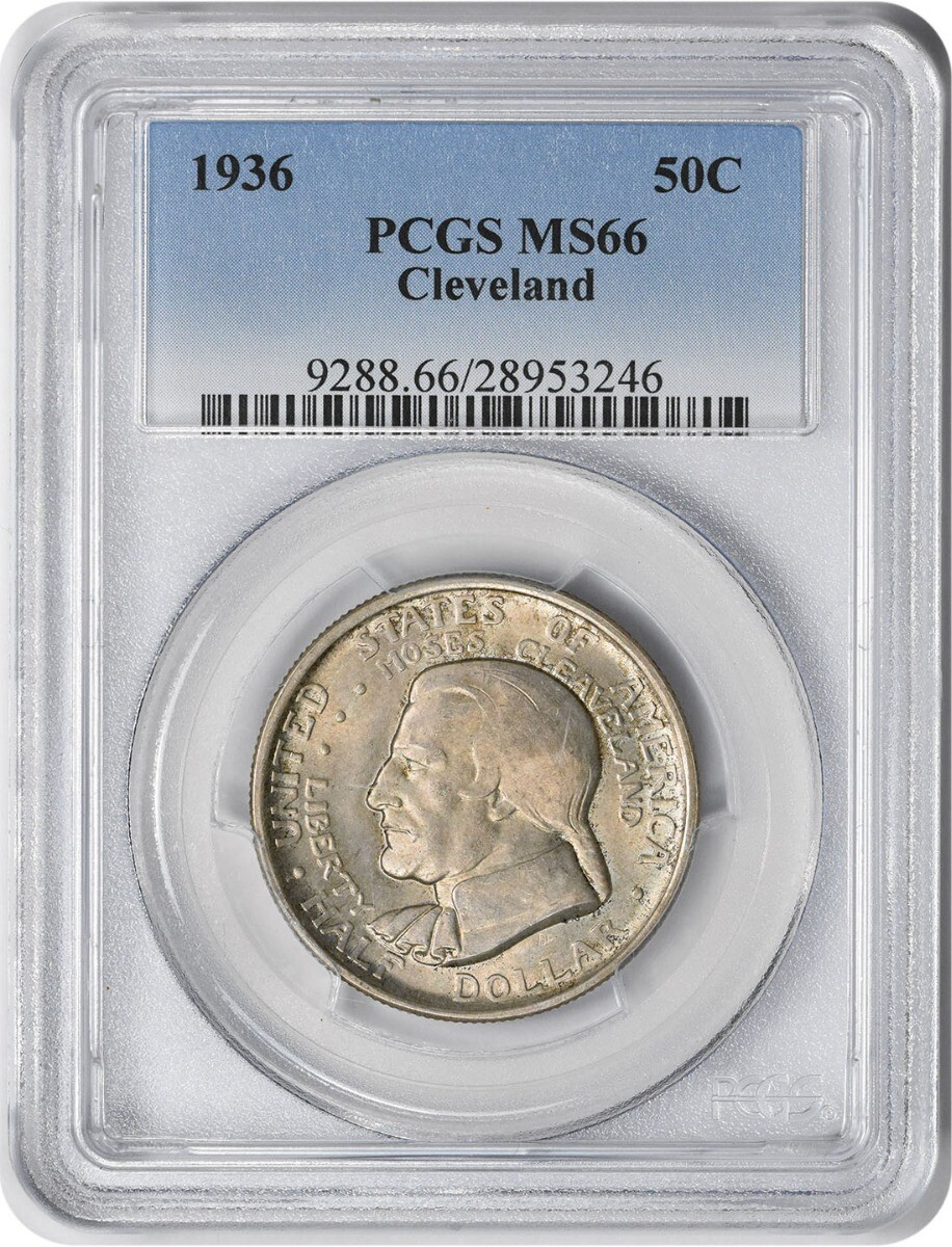 1936 Cleveland Commemorative Half MS66 PCGS Mint State 66