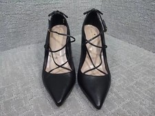 Kate Spade Priscilla Women's Size 9B US Black Leather Heels Shoes Made in Italy
