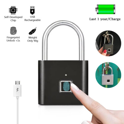Fingerabdruck Smart Keyless Vorhängeschloss Türschloss Koffer Fingerprint Lock
