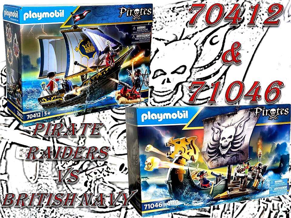 Playmobil 71046 & 70412 Pirates - Pirate Raiding Ship & Redcoats