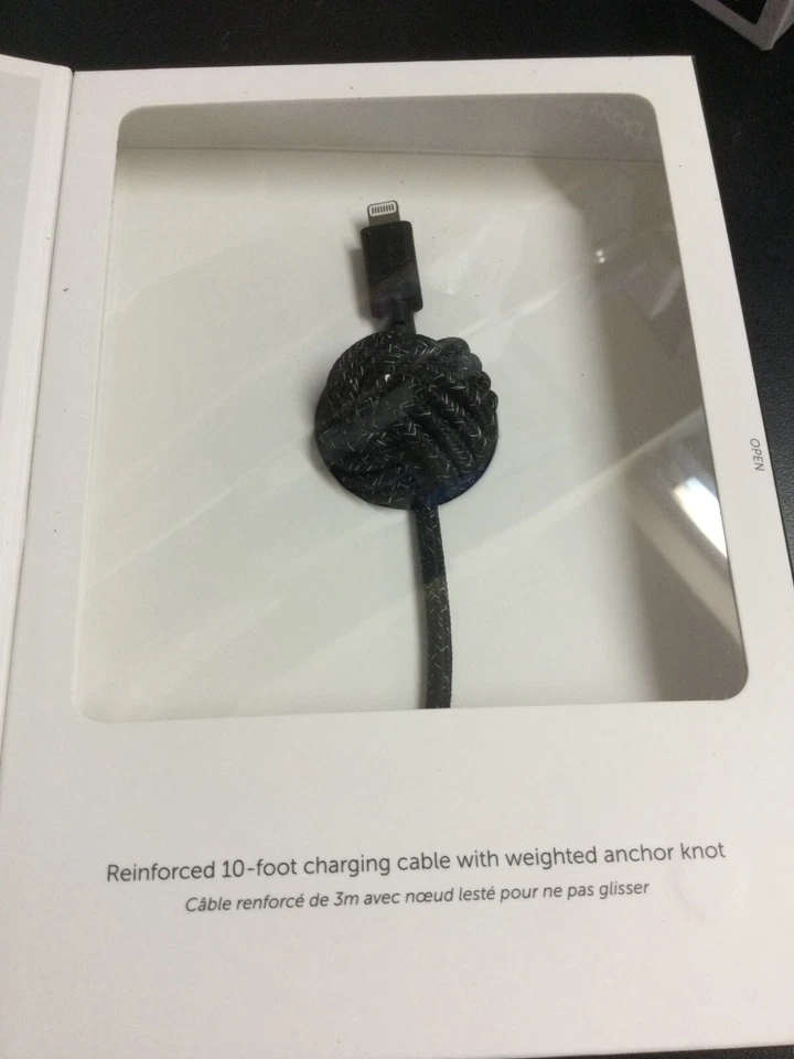 Native Union Night 10' Ft Braided weighted IPHONE to USB-A Cable iphone ipad 484 - Image 3 of 4