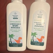 Natural Sense Baby Hypoallergenic Cornstarch Baby Powder Aloe Vit E 2x 9 oz