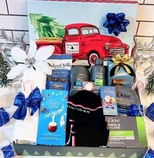 Holiday Christmas Men's Dove Bath Body Spa Chocolate Gift Basket Box