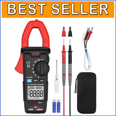 True-RMS Digital Clamp Meter: 6000 Counts AC/DC Tester with Non-Contact Voltage