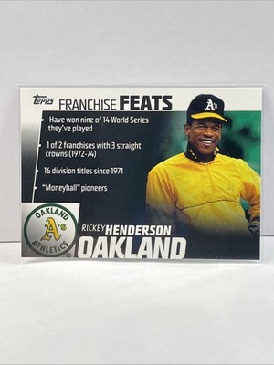Ricky Henderson. Hall Of Famer 2019 Topps - Franchise Feats # FF-20