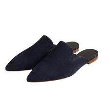 Jenni Kayne - Navy Suede Pointed Toe Mule Flats Sz 8.5