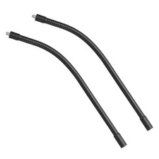 2x 12" Gooseneck Microphone Tube Extension 1/4"-20 Female to Male Thread Black