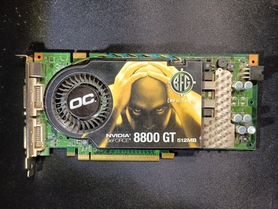 BFG NVidia GeForce 8808 GT OC 512gb Graphics Card w/BFG PCIE Power Adapter