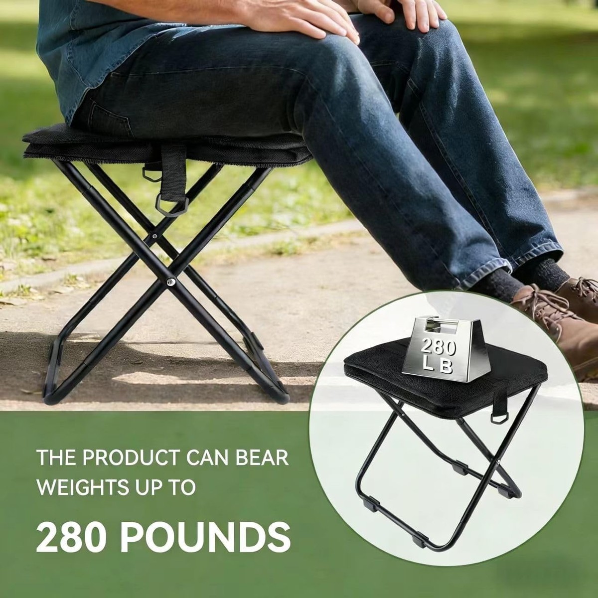Folding Stool Telescopic Chair Camping Fishing Outdoor Portable