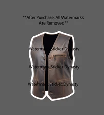 Leather Vest Sticker Waterproof Decal Style Retro Vintage Gift NEW