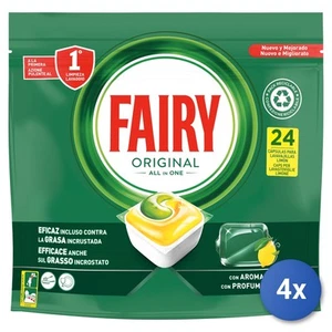 4X Fairy Dishwasher Tablets 24 Pieces Original Lemon Made In Italy