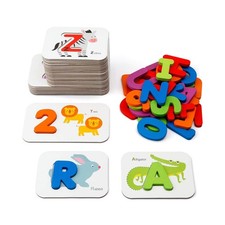 Coogam Numbers and Alphabets Flash Cards Set - ABC Wooden Letters a... Fast Ship