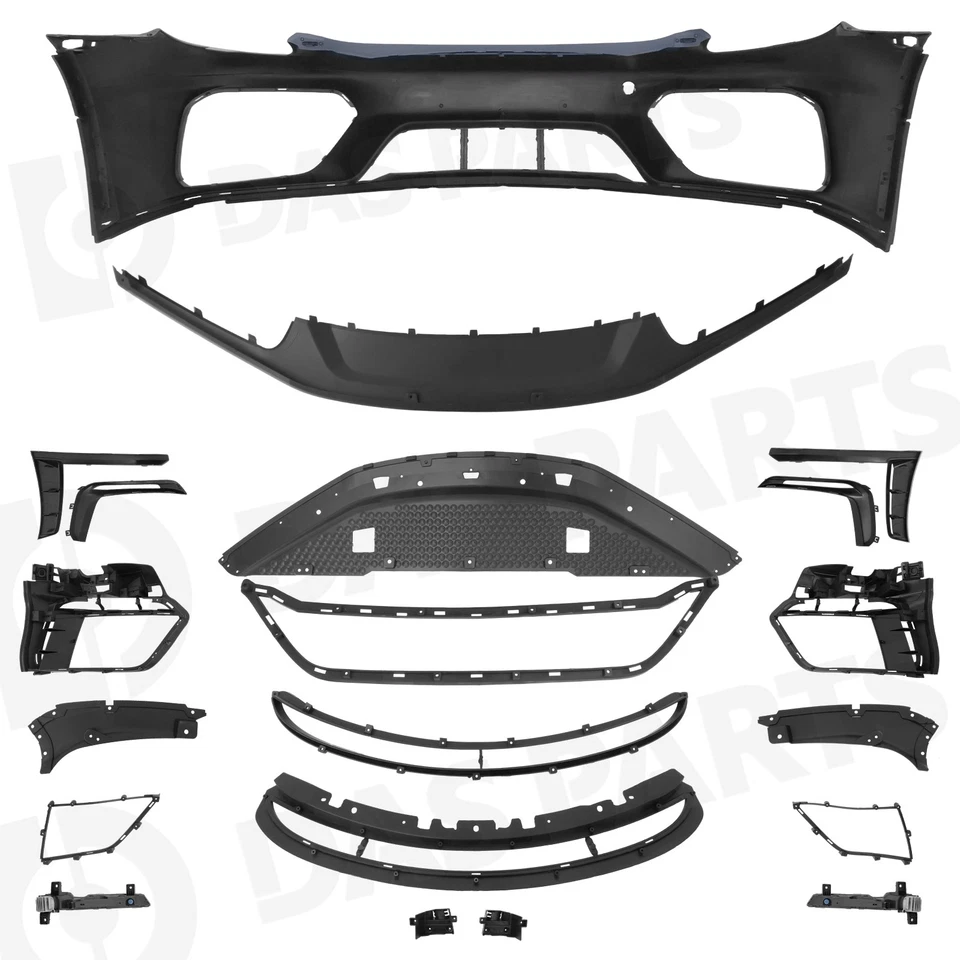 Front Bumper For 2013-2016 Porsche 981 Boxster Cayman GT4 Style W/DRL Fog Lights Foto 4 de 4