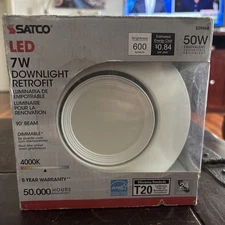 SATCO LED 7W Downlight Retrofit 50,000 Hours 